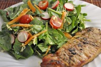 Spring Salad with Grilled Pork Chop