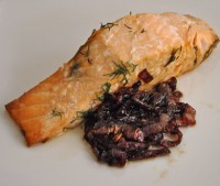 Grilled Salmon, Red Onion Confit