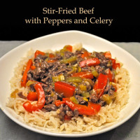 Stir Fried Beef with Peppers and Celery