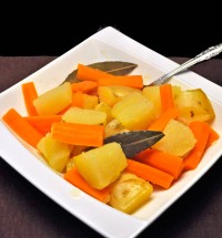 Potatoes and Carrots Braised with Bay