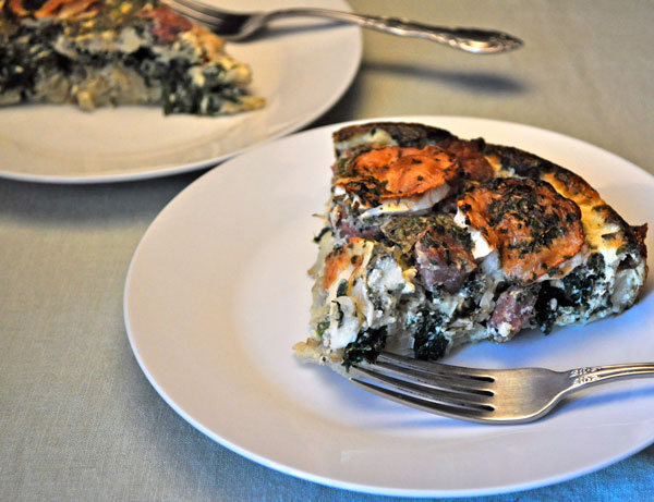 Sausage, Spinach and Goat Cheese Quiche