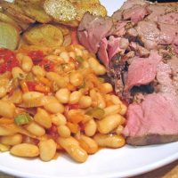 Roast Lamb with Beans