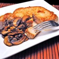 Pork "Steak" with Sautéed Mushrooms